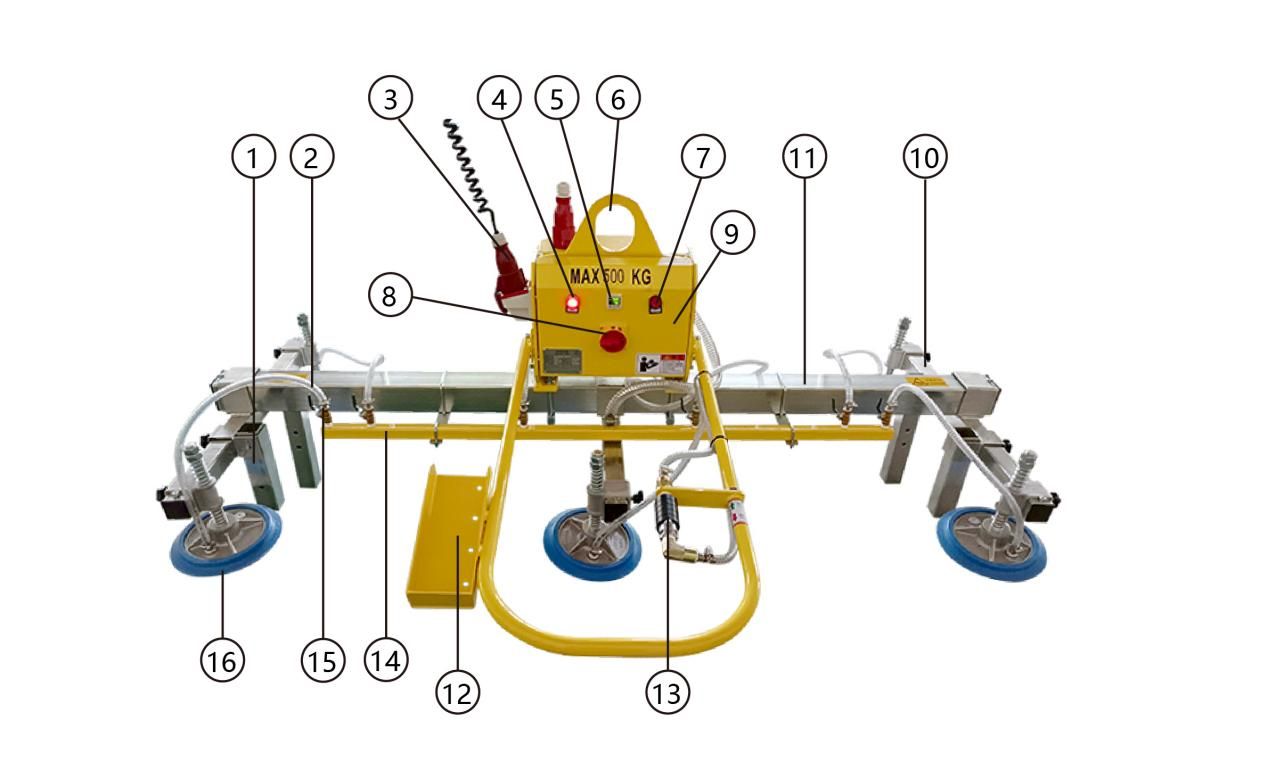 Vacuum board lifter with adjus12